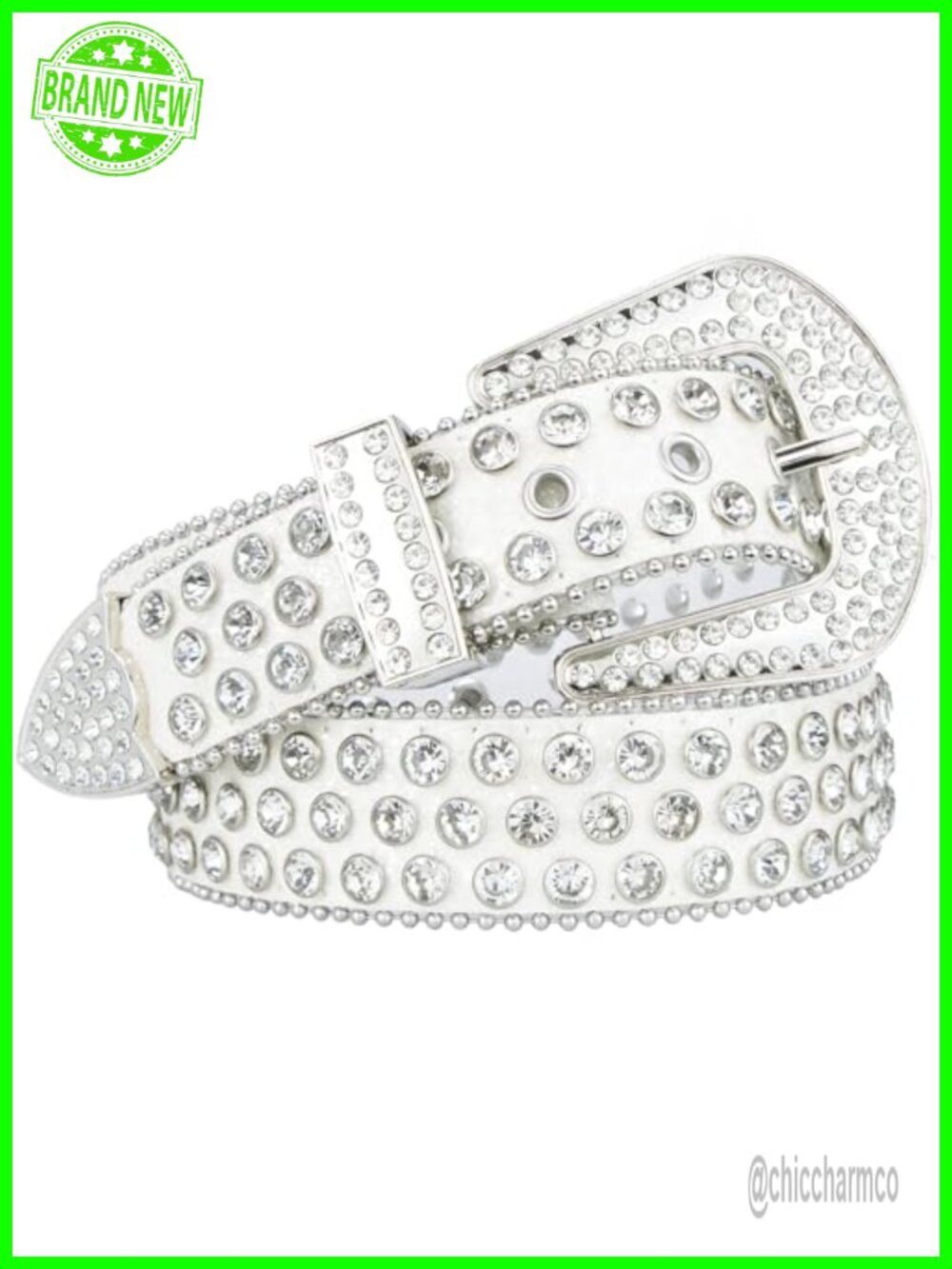Rhinestone Western Belt Split Leather Sequin Studded Cowgirl Style